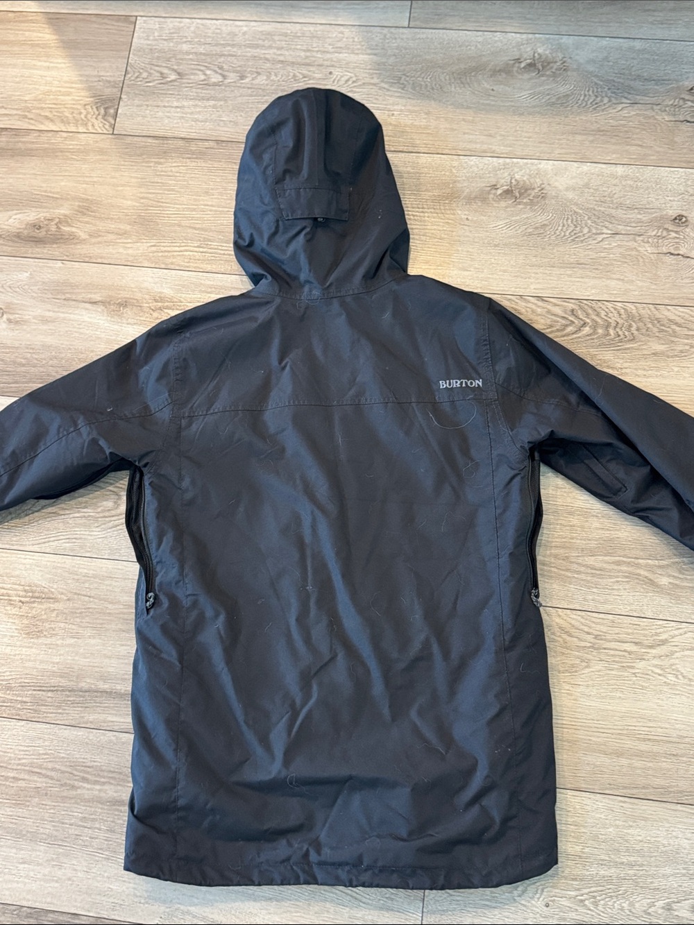 Burton Black Hooded Snowboard Jacket with Chest Patches - Picture 4 of 4